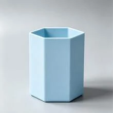 1个简约纯色六边形笔筒，桌面收纳盒，返校季文具盒，铅笔袋，书包 - 彩色 - 查看 18
