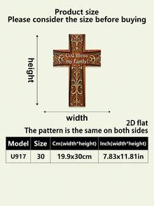 1pc 11.81 Inch High 2D Flat Metal Floral Cross Wall Decor - Multipurpose Decoration For Home, Office And Religious Spaces. Suitable For Living Room, Bedroom, Kitchen, Balcony And More. Ideal Gift For Holidays And Birthdays To Adorn Your Living Space. - Multicolor - View 14