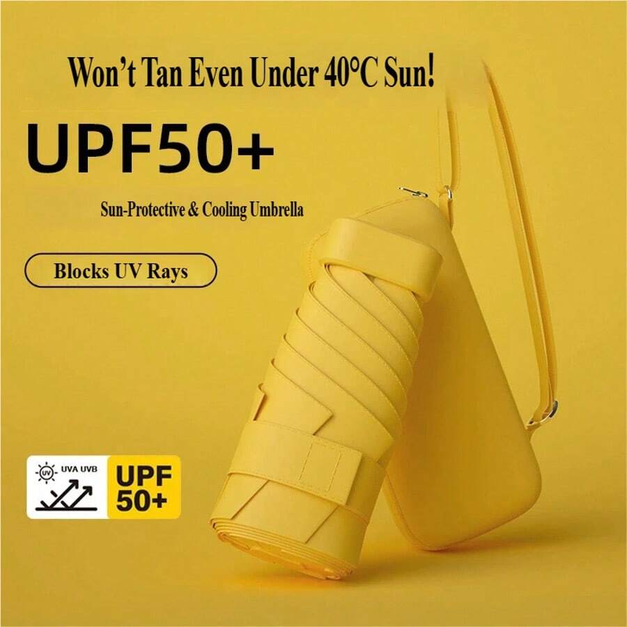 1把超轻便携伞，五折优惠，高密度防紫外线面料，UPF50+ 防晒降温伞，附赠配套斜挎包，全天候适用，适合春夏通勤及户外活动。