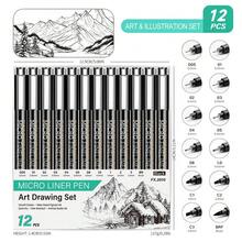 4/6/12/18/21pcs Black Fine Liner Pens, Suitable For Key Marking, Painting, Mind Mapping, Bullet Journaling, Clothing DIY, Design Drafting Annotation, And More - Multicolor - View 14