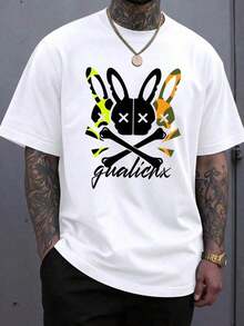 Unisex Camiseta unisex.Para hombres.Manga corta.Camisa de manga corta.Ropa de primavera.Ropa de verano.Prenda de vestir.Prenda superior.Ancho.Silueta.Diseño con estampado.Regalo.Regalo.Estilo street.Primavera.Verano.Otoño.Invierno.Para hombres. OQVS - Blanco - Ver 11