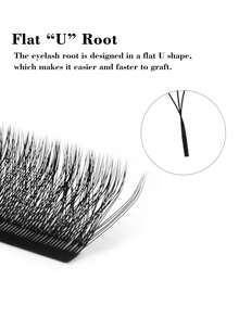 Winky Beauty 3DW Shape Pre-Made Fan Eyelash Extensions 12 Rows 0.07mm W-Shape Auto-Bloom Single Eyelashes Dense Full Coverage Eyelash Clusters False Eyelashes - View 5