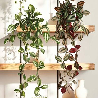 1pc Artificial Boston Ivy Hanging Plant, Simulated Woven Hanging Series, Suitable For Home Decor, Indoor Decor, Desk Decor, Wall Decor, Basket Decor, Bedroom, Living Room, Kitchen, Outdoor Garden, Wedding, Balcony, Party Decoration