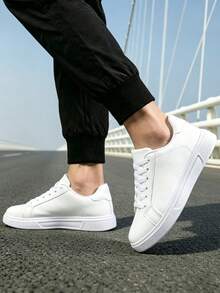 Men's White Everyday Street Shoes, Versatile Low-Profile Silhouette, Soft EVA Foam Footbed For All-Day Wear - Trắng 1 - Xem 5