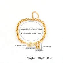 1pc New Classic Hollow Double Heart Letter Pendant, Gold Stainless Steel Chain Anklet For Women - Golden Stainless Steel - View 2