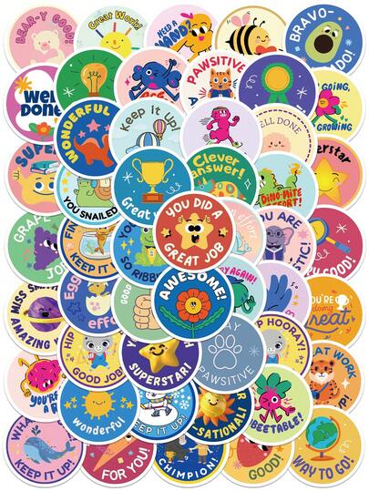 50Pcs Motivational Stickers For Teens, Cute Positive Affirmation Reward Stickers, Inspirational Encouragement Decals For Teachers Classroom, Scrapbook Phone Case Laptop Envelope DIY Decor
