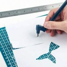 Herramientas de corte artesanal con cuchilla giratoria de 360 grados, cortador de papel, herramienta de tallado de arte, cortador portátil de acero inoxidable para manualidades DIY - Multicolor - Ver 3