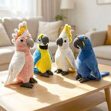 1pc Realistic Plush Parrot Stuffed Animal Doll, Soft Fluffy Parrot Doll, Various Styles Available, Cute Cartoon Parrot Figurine Home Decor, Photography Prop, Gift For Friends, Family, Birthday, Mother's Day - Multicolor - View 8