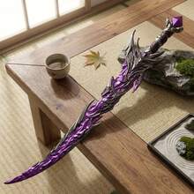 8.6/11.6inch 22cm Zinc Alloy Purple Katana Action Figure  Unsharpened Sword Mini Blade Real Prop Accessories Japanese Katana Key Original Samurai Sabre Medieval Sabre  Knife Figurine Model Anime Accessories Prop Gift - 紫色 - 查看 3