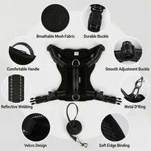 Dog Vest Harness For Dogs & Cats, No Pull Heavy Duty Harness For Training Walking - Đỏ - Xem 5