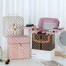 Cosmetic Train Cases - 628 Print V-patterned Pink - View 1
