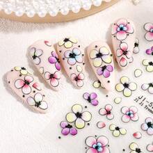 Pegatinas de uñas 5D con relieve, pétalos de gradiente colorido, autoadhesivas, con pétalos brillantes, de estilo fresco, desechables, adecuadas para primavera y verano, suministros de arte de uñas - Multicolor - Ver 3
