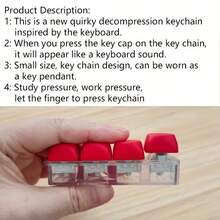 Mini Portable 4-Key PC Mechanical Keyboard Stress Relief Gift, Creative Keyboard Keychain, Relaxation Tool Keychain - Multicolor - View 7