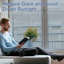 Window Privacy Film One Way Window Tint For Home, Sun UV Blocking Heat Control Reflective Mirror Film, No Glue Static Cling See Out Not In Glass Door Covering, Silver - 1PC - View 6