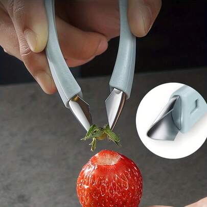 1pc Stainless Steel Pineapple Strawberry Corer With Seed Extractor, Ergonomic Handle - Ideal For Preparing Fresh Pineapple, Strawberry, Kiwi, Apple And Melon In Professional Kitchens, Durable Metal Tool With Sharp Precise Tip And Non-Slip Grip