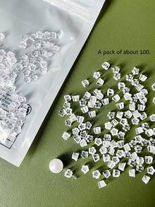 约100个透明塑料耳塞，适合女孩日常佩戴 - 花朵型耳堵 - 查看 4