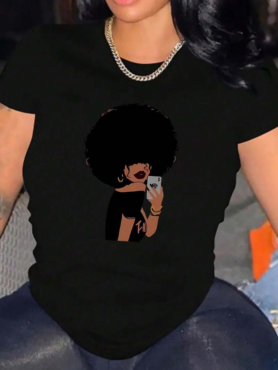 deyin Women T-Shirts - Black - View 1