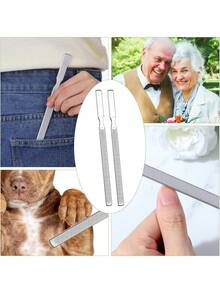 2pcs Stainless Steel Quadrilateral Matte Toe Nail Clipper, Universal Length, Durable Toe Nail File - Multicolor - View 8