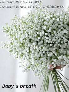 100 fleurs artificielles de Gypsophila, Gypsophila faux, fleurs artificielles de Gypsophila rose, plantes de Gypsophila, fleurs de Gypsophila, bouquets artificiels de Gypsophila, fleurs artificielles de Gypsophila, convient pour les bouquets de mariée, les décorations artisanales à domicile, la décoration de mariage, de fête, de maison, accessoires DIY, la Saint-Valentin, les cadeaux, la remise des diplômes - Fleurs en plastique! Décoration de Noël à la maison - Vert - Voir 6