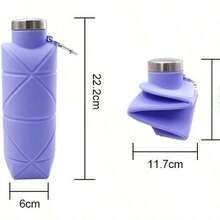 Reusable & Portable Collapsible Water Bottle/Cup (With Leak-Proof Valve) Silicone Foldable Travel Bottle.Upgraded Design: An Ideal Choice For Fitness, Camping, Hiking, Travel, And Various Sports - Lightweight And Durable(Dark Gray) - 黑色 - 查看 9