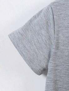 Genkimix Solid Color Short Sleeve T-Shirt For Toddler - Grey - View 4