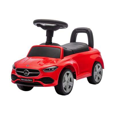  Baroni Toys Mercedes Rutschauto für Kinder von 1–4 Jahren, LED-Scheinwerfer, realistische Geräusche, rutschfeste Räder, Stauraum, kippsicheres Design, 65x28x39 cm, Rot