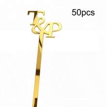 10/30/50/100pcs Customized Name Stir Sticks, Personalized Acrylic Cocktail Stirrers, Single Initial Drink Stirrers For Wedding Party - Multicolor - View 18