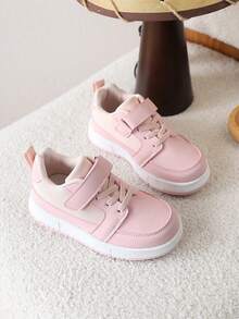 1 Pair Kids Shoes, Boys/Girls Spring/Autumn New Breathable Anti-Slip Running Sneakers - Pink - View 5