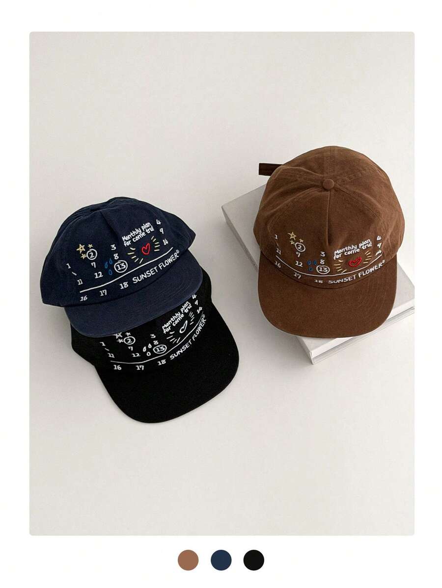 Mũ lưỡi trai chữ cái cổ điển, Mũ snapback đa năng bốn mùa dành cho sinh viên, Mũ lưới vành rộng thoáng khí, Mũ vành phẳng thêu chữ màu tương phản phong cách đường phố skater hippie chicks, Phù hợp với khuôn mặt nhỏ nhắn, Thích hợp cho lễ hội, du lịch. - Nhiều màu - Xem 1