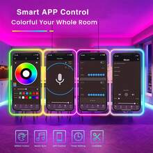 100FT RGB LED Strip Lights For Bedroom Home Decor, TV Backlight LED Lights With 44 Key Remote Control And APP Control, Timing, Music Sync Color Changing Strip Lights For Room, Living Room, Holiday Decor, Kitchen Decor - Nhiều màu - Xem 5