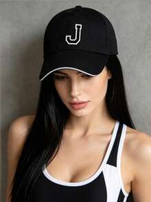 1 buah Topi Baseball Bordir Huruf yang Dapat Diatur, Topi Pelindung Matahari Kasual Luar Ruangan, Topi Pengemudi Truk Klasik, Topi Snapback, Cocok untuk Olahraga Musim Semi/Musim Gugur, Perjalanan, Pantai, Gaya Y2K Unisex, Liburan, Festival - Hitam - View 5