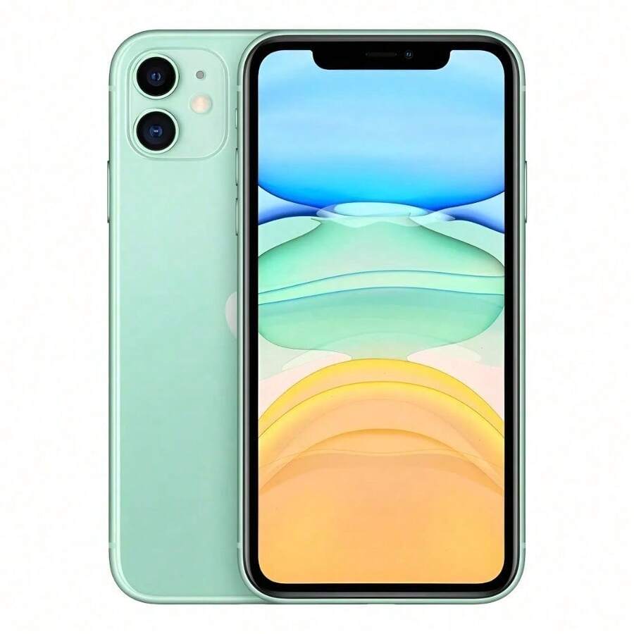 (9 New) Apple IPhone 11, Green, Dual SIM & Dual Standby, Battery Health Exceeds 70%, With Free Charging Cable/Screen Protector, Used - Very Good - Green - View 1