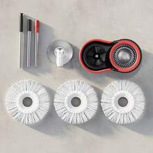 Spin Mop And Bucket Set With Wringer, 360°Rotating Mop Bucket System, Includes 3Microfiber Mop Refill Heads And A 61-InchAdjustable Stainless Steel Handle, Ideal ForBathroom Use, Efficient Floor Cleaning, HomeCleaning - A - 查看 7