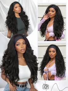 26 Inch Synthetic Glue-Free Half Wig, Afro Kinky Curly Clip-In Half Wig, For Daily Wear & Party (Natural Black) - Multicolor - View 7