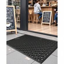 Front Door Mat Outside Entrance Rubber Welcome Floor Mats, Doormat Heavy Duty Non Slip, Dirt Trapper Waterproof Exterior Entry Mats For Patio Entryway Drainage,Home Decor - màu đen - Xem 6