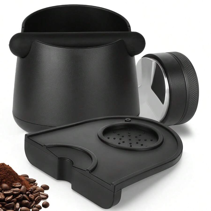 Bộ 3 món gồm: Xô đựng bã phân bón + Tấm ép bột + Máy ép bột, Phụ kiện pha cà phê, Dụng cụ pha cà phê, 3 loại kích thước máy ép bột (51mm, 53mm, 58mm) để lựa chọn - Nhiều màu - Xem 1