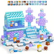 48-300pcs New Magnetic Building Blocks Mine World Magnetic Brick Ice And Snow Castle World Construction Cube Toys Set STEM Education Montessori Sensory For Kid 2026 Best Gift Toy For Age 3+ Boy Girl Children - Multicolor - View 2