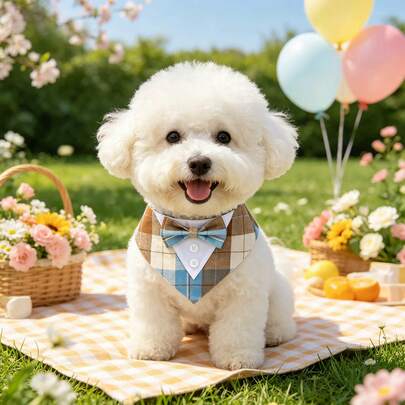 Christmas Red & Green Plaid Pet Bandana Bow Tie, Dog Scarf Bib