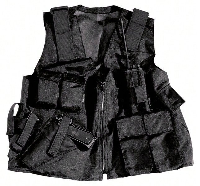 Chaleco táctico policial con bolsillos para cargadores y accesorios en cordura Vega Holster  2ET00 - Negro - Ver 1