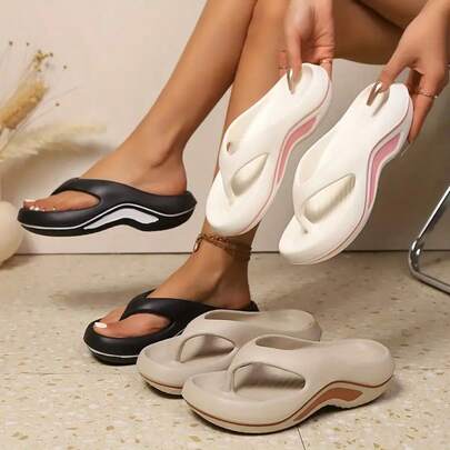 3 pares de chanclas de goma EVA de un solo bloque de unicolor para mujer, de moda y casual, ligeras y cómodas, suaves, aptas para todas las estaciones, adecuadas para la vida diaria, interiores, trabajo o vacaciones en la playa, etc.