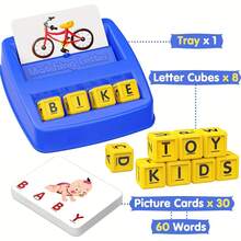 English Vocabulary Matching Blocks - Fun Word Learning Assistant, Halloween & Christmas Gift, Game Toy, Cool Toy, Boys/Girls Toy, Children Gift - Multicolor - View 5