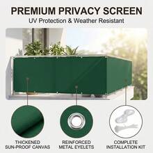 Pantalla de privacidad para balcón, con cuerdas y lazos, tela de valla de jardín para sombrear y aislar del calor, red protectora de valla, de alta densidad y grosor, adecuada para balcón, jardín, patio - Verde oscuro - Multicolor - Ver 8