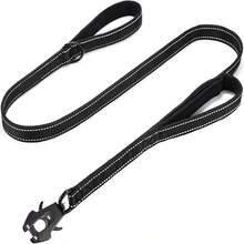Dây dắt chó chắc chắn với 2 tay cầm có đệm mềm, dây phản quang, kẹp khóa nhanh kiểu ếch, phù hợp cho chó cỡ trung bình và lớn. - màu đen - Xem 7