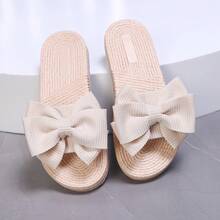 Dép xỏ ngón đế bằng cho nữ, có quai ngang ngón chân, họa tiết trang trí thời trang, phù hợp cho bãi biển, mùa hè, phong cách thường ngày, dễ thương, trẻ trung, phóng khoáng, đi nghỉ mát. - Màu be - Xem 11
