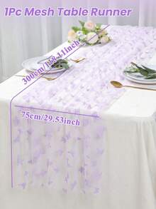 1件双面蝴蝶桌旗，派对桌布，生日节日派对装饰桌布，婚礼新娘送礼桌布，婴儿派对用品，橱柜装饰罩，蝴蝶主题生日派对用品，餐桌中心装饰品，生日礼物，女孩生日礼物，蝴蝶装饰，餐桌装饰，生日桌布 - 紫色 - 查看 14