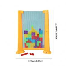 [Fuego MX] 3 años y más, juguete matemático de tangram, bloques de construcción de plástico, juego de apilamiento, rompecabezas de pensamiento espacial, cubo, juguete infantil - Amarillo - Ver 2