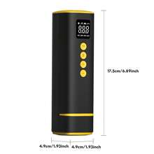 Carsun Mini Tire Inflator Portable Air Compressor Tire Air Pump, 12V-DC, Pompa Udara Sepeda Pintar, 4 Tingkat Tekanan yang Telah Ditetapkan, Fungsi Mati Otomatis, Dengan Lampu LED, Pengisi Angin Ban, Kotak Penyimpanan Tersembunyi di Bagian Bawah - Dilengkapi dengan 3 Nozzle, Aksesori Mobil - Cocok untuk Mobil, Sepeda Motor, Sepeda, Bola - Kuning - View 7