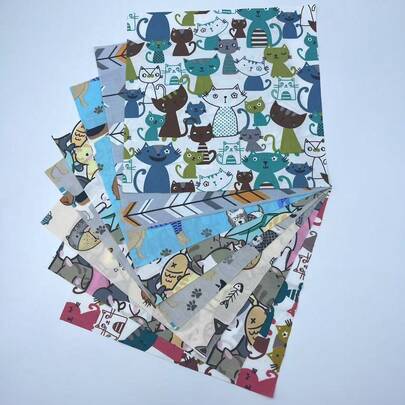 8 Pcs Fabric Squares Pre-Cut Quilt Craft Fabric Bundle For Sewing Quilting Patchwork Crafting Home Decor Handwork