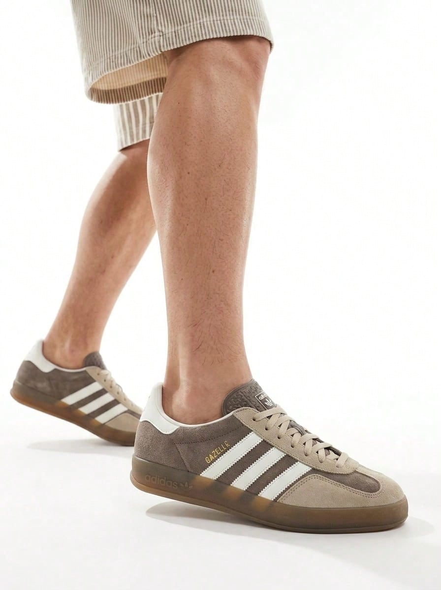 Adidas Gazelle 男士室内运动鞋 棕色 IF9646 - 大地層/雲白/魔幻米色 - 查看 1