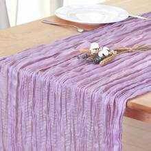10ft Bohemian Cheese Cloth Lace Fabric, Rustic Style Sheer Curtain For Summer Decor, Wedding, Baby Shower, Bridal, Birthday Party, Home Decoration - Mauve Purple - View 11